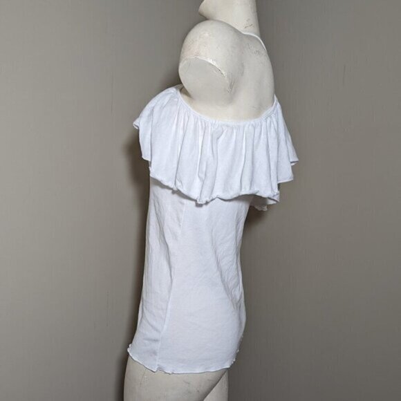 Chaser White Ruffle Halter Top Women's size M New with tags - Picture 4 of 6